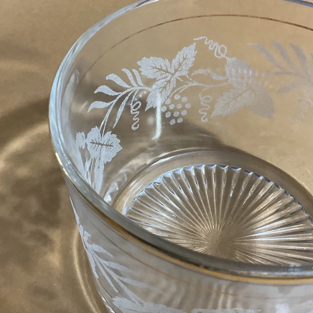 Elegant Glass Bowl with Etched Design